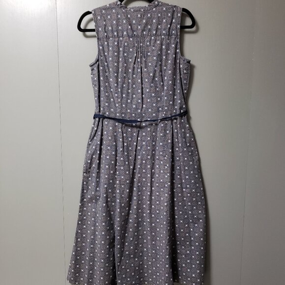 Eddie Bauer Patterned Midi Flare Dress w/Pockets - Picture 3 of 8